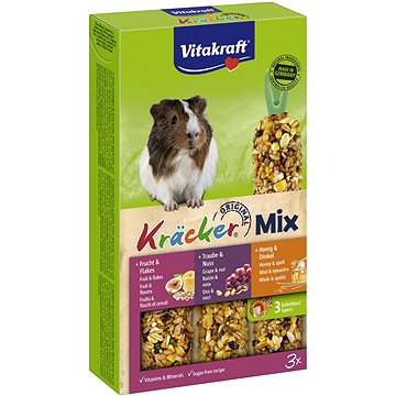 Vitakraft pochoutka pro králíky Kräcker Mix lesní ovoce med popkorn 3 ks (4008239253385)