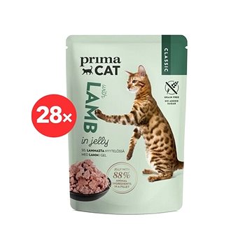PrimaCat Kapsička Filety s jehněčím v želé 28 × 85g (KRMK0036ss)