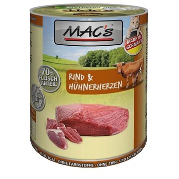 MAC's Cat Hovězí a Kuřecí srdce 200g (4027245008093)