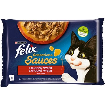 Felix Sensations Sauces s krůtou a jehněčím v lahodné omáčce 4 x 85 g (7613039757475)