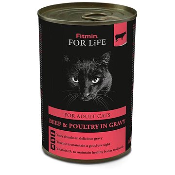 Fitmin For Life Hovězí konzerva pro dospělé kočky 415 g (8595237021734)