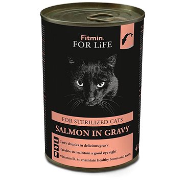 Fitmin For Life Lososová konzerva pro kastrované kočky 415 g (8595237021758)