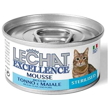 Monge Lechat Excellence Mousse Pěna s tuňákem a vepřovým masem pro kastrované kočky 85g (8009470060974)