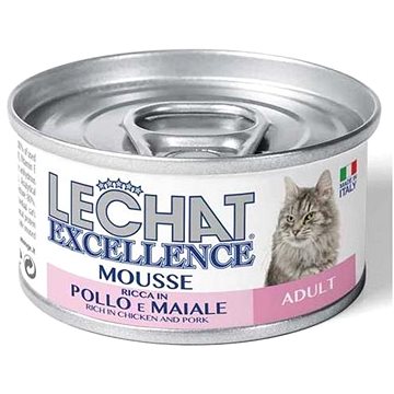 Monge Lechat Excellence Mousse Pěna s vepřovým a kuřecím masem pro dospělé kočky 85g (8009470060950)
