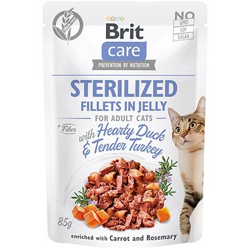 Brit Care Cat Sterilized Fillets in Jelly with Hearty Duck & Tender Turkey 85 g (8595602540549)
