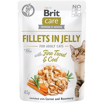 Brit Care Cat Fillets in Jelly with Fine Trout & Cod 85 g (8595602540587)