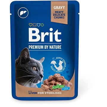 Brit premium cat pouches Liver for Sterilised 100 g (8595602548453)