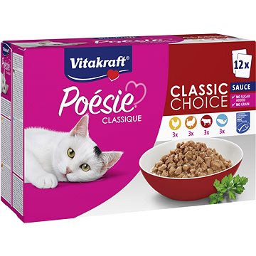 Vitakraft Cat mokré krmivo Poésie® Classique classic multipack mix drůhů v omáčce 12 × 85 g (4008239589804)