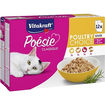 Vitakraft Cat mokré krmivo Poésie® Classique poultry multipack drůbeží mix v želé 12 × 85 g (4008239589811)