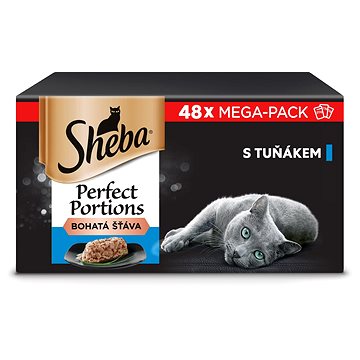 Sheba Perfect Portions vaničky s tuňákem pro dospělé kočky 8 × ( 6 × 37,5 g ) (4008429135491)