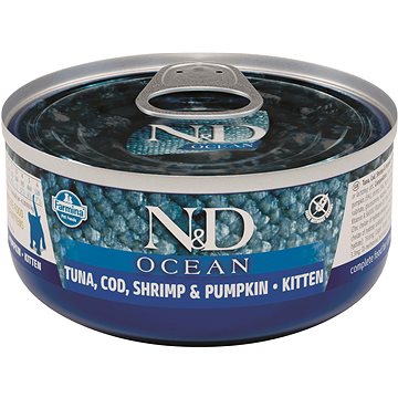 N&D Cat Ocean kitten Tuna & Cod & Shrimp & Pumpkin 70 g (8606014106817)