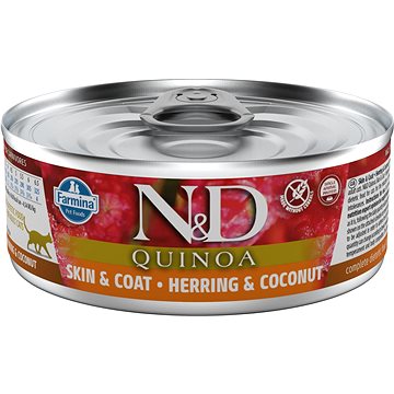 N&D Cat Quinoa adult Herring & Coconut 80 g (8606014102154)