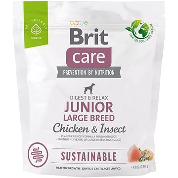 Brit Care Dog Sustainable s kuřecím a hmyzem Junior Large Breed 1 kg (8595602558735)