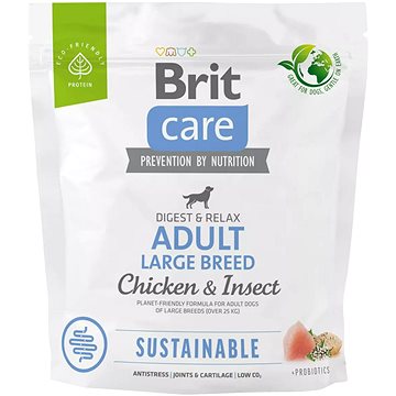 Brit Care Dog Sustainable s kuřecím a hmyzem Adult Large Breed 1 kg (8595602558766)