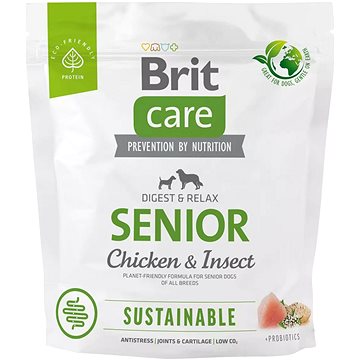 Brit Care Dog Sustainable s kuřecím a hmyzem Senior 1 kg (8595602558797)