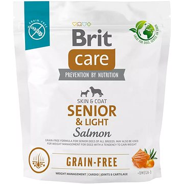 Brit Care Dog Grain-free s lososem Senior & Light 1 kg (8595602558940)
