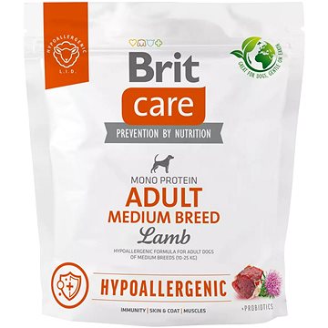 Brit Care Dog Hypoallergenic s jehněčím Adult Medium Breed 1 kg (8595602559039)