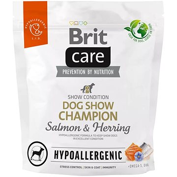 Brit Care Dog Hypoallergenic s lososem a sleděm Dog Show Champion 1 kg (8595602559121)