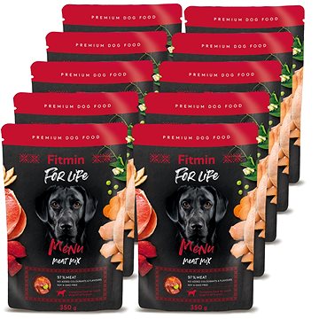 Fitmin For Life Dog Menu meat mix kapsička 10 × 350 g (8595237034208)