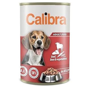 Calibra Dog konzerva beef, liver & veget. in jelly 1240 g (8594062089667)