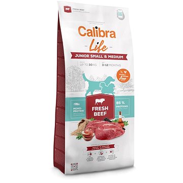Calibra Dog Life Junior small & medium fresh beef 12 kg (8595706701174)