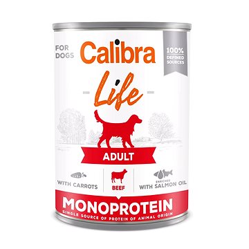 Calibra Dog Life konzerva adult beef with carrots 400 g (8594062080152)