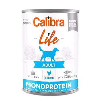 Calibra Dog Life konzerva adult chicken with rice 400 g (8594062080138)