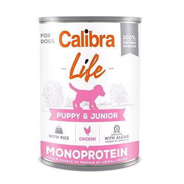 Calibra Dog Life konzerva puppy & junior chicken & rice 400 g (8594062080121)