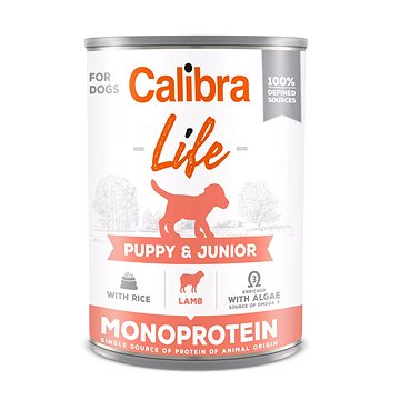 Calibra Dog Life konzerva puppy & junior lamb & rice 400 g (8594062080114)