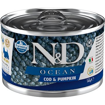 N&D Dog Ocean adult Codfish & Pumpkin Mini 140 g (8606014102208)