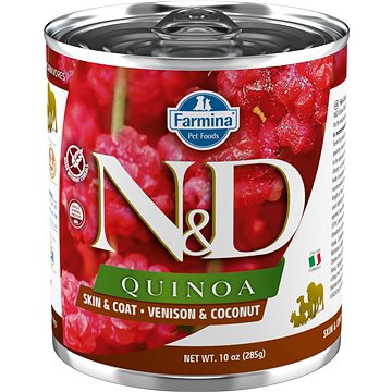 N&D Dog Quinoa adult Venison & Coconut 285 g (8606014102659)