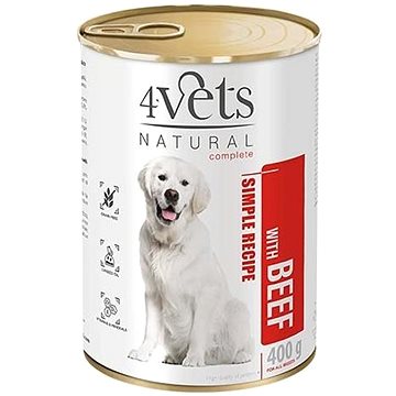 4Vets NATURAL SIMPLE RECIPE s hovězím masem 400g konzerva pro psy (40645)