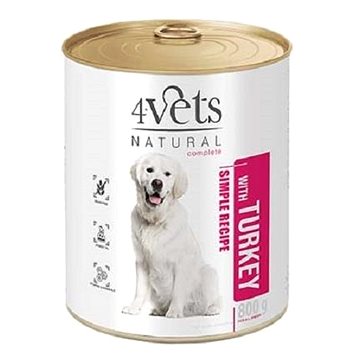 4Vets NATURAL SIMPLE RECIPE s krůtí 800g konzerva pro psy (40643)