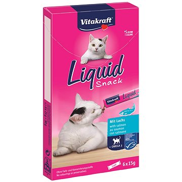 Vitakraft pochoutka Cat Liquid Snack Omega 3 losos 6 × 15g (7610376164232)