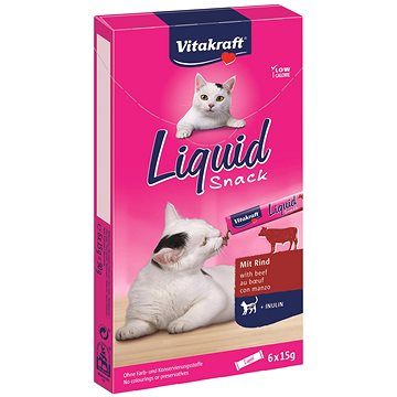 Vitakraft pochoutka Cat Liquid Snack hovězí a inuline 90g (4008239235213)