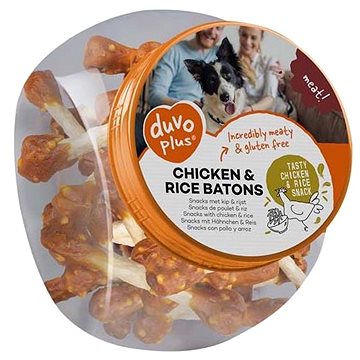DUVO+ Meat! žvýkací činky s kuřecím masem a rýží v dóze 400g (5414365358211)