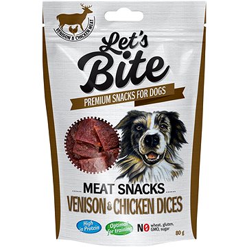 Let’s Bite Meat Snacks Chicken Squares with Venison 80 g (8595602556380)