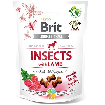 Brit Care Dog Crunchy Cracker Insects with Lamb enriched with Raspberries 200 g (8595602551477)