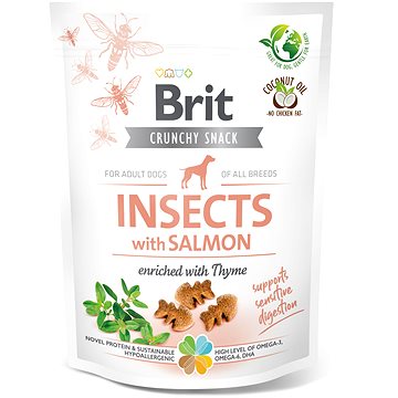 Brit Care Dog Crunchy Cracker Insects with Salmon enriched with Thyme 200 g (8595602551491)