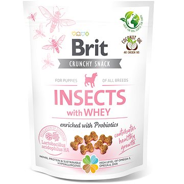Brit Care Dog Crunchy Cracker Puppy Insects with Whey enriched with Probiotics 200 g (8595602551514)