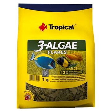 Tropical 3-algae flakes 1kg s řasami pro sladkovodní a mořské ryby (6977441)