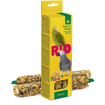 RIO tyčinky pro velké papoušky s medem a oříšky 2 × 90g (4602533786350)