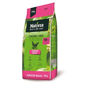 Nativia Junior maxi - Chicken & Rice 15 kg (8595045402176)