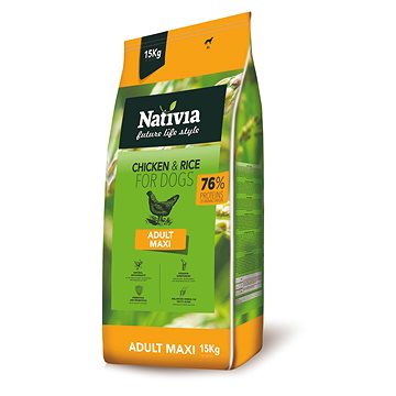 Nativia Adult maxi – Chicken & Rice 15 kg (8595045402190)