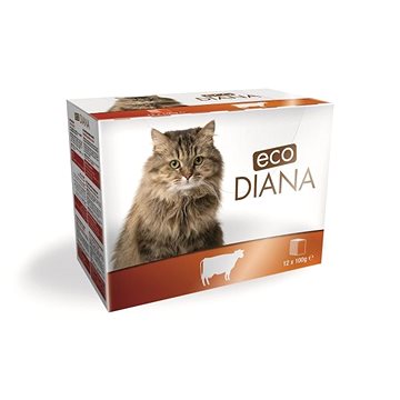 Eco Diana cat kapsičky hovězí kousky v omáčce 12 × 100 g (3428460054000)