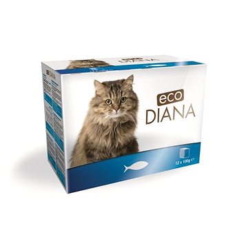 Eco Diana cat kapsičky rybí kousky v omáčce 12 × 100 g (3428460054017)