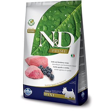 N&D PRIME grain free dog adult mini lamb & blueberry 7 kg (8010276021823)