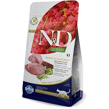 N&D QUINOA grain free cat weight mngmnt lamb & broccoli 1,5 kg (8010276035806)