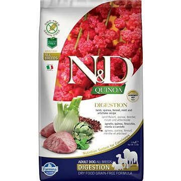 N&D grain free quinoa dog digestion lamb & fennel 2,5 kg (8010276035578)