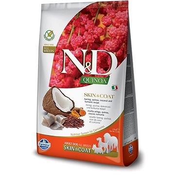 N&D QUINOA grain free dog skin & coat herring & coconut 7 kg (8010276035653)